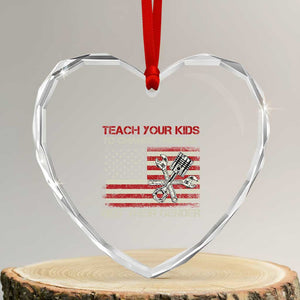 Teach Your Kids To Change Their Oil Not Their Gender Heart Crystal Glass Ornament Mechanic Flag American Patriotic Flag TS14 Transparent Glass 3'' Heart Print Your Wear