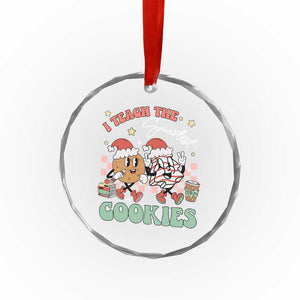Teacher Christmas Crystal Glass Ornament I Teach The Smartest Cookies Retro Groovy Xmas Tree Cookies TS02 Print Your Wear