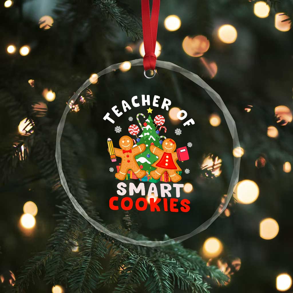Teacher of Smart Cookies Christmas Gingerbread Man Crystal Glass Ornament Teacher of Smart Cookies TS02 Print Your Wear