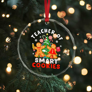 Teacher of Smart Cookies Christmas Gingerbread Man Crystal Glass Ornament Teacher of Smart Cookies TS02 Print Your Wear
