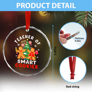 Teacher of Smart Cookies Christmas Gingerbread Man Crystal Glass Ornament Teacher of Smart Cookies TS02 Print Your Wear
