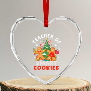 Teacher of Smart Cookies Christmas Gingerbread Man Heart Crystal Glass Ornament Teacher of Smart Cookies TS02 Transparent Glass 3'' Heart Print Your Wear