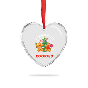 Teacher of Smart Cookies Christmas Gingerbread Man Heart Crystal Glass Ornament Teacher of Smart Cookies TS02 Print Your Wear