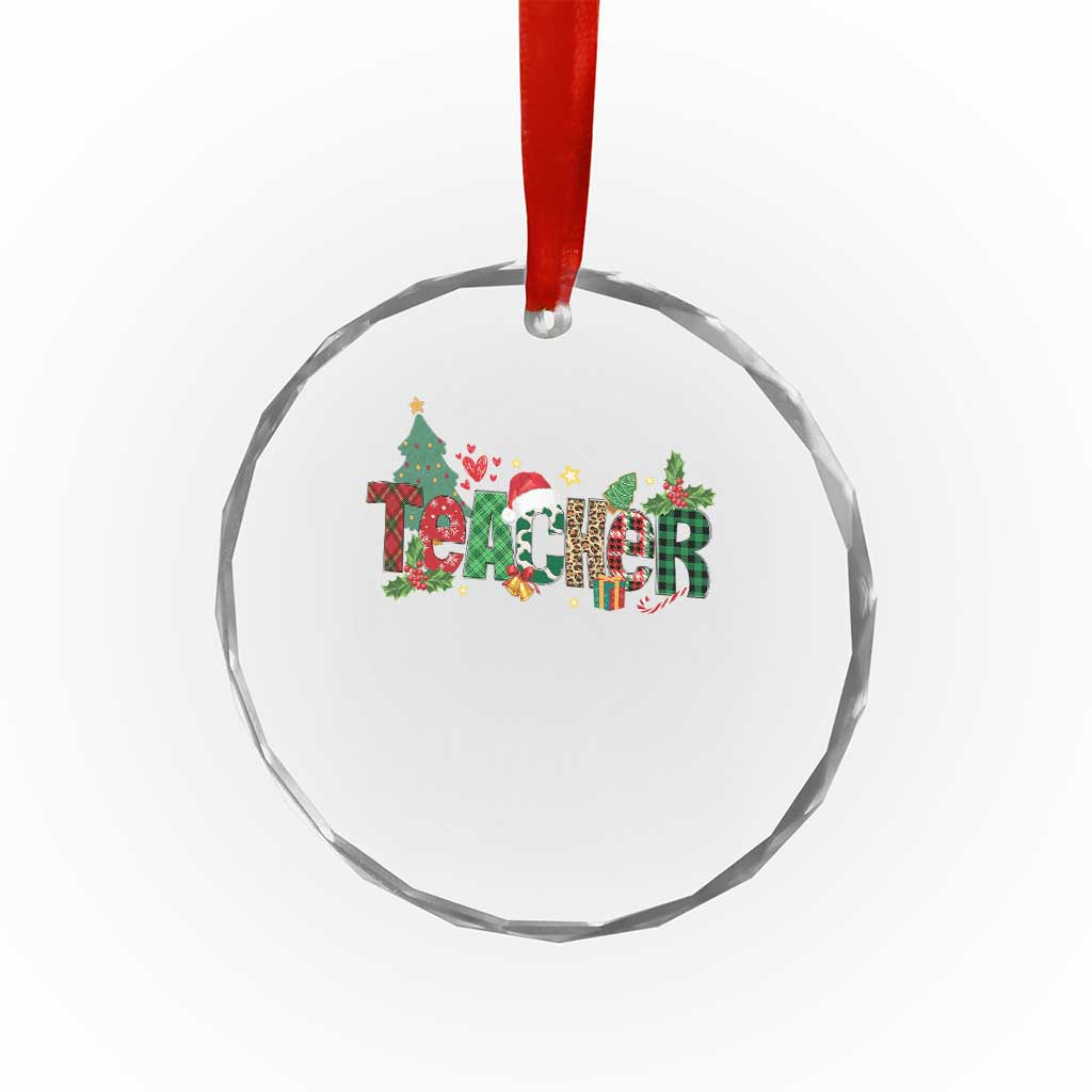 Teacher Xmas Crystal Glass Ornament Merry Xmas Gifts TS02 Print Your Wear