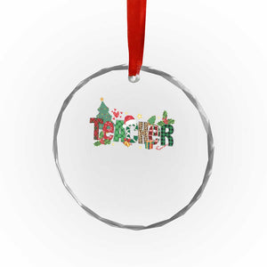 Teacher Xmas Crystal Glass Ornament Merry Xmas Gifts TS02 Print Your Wear