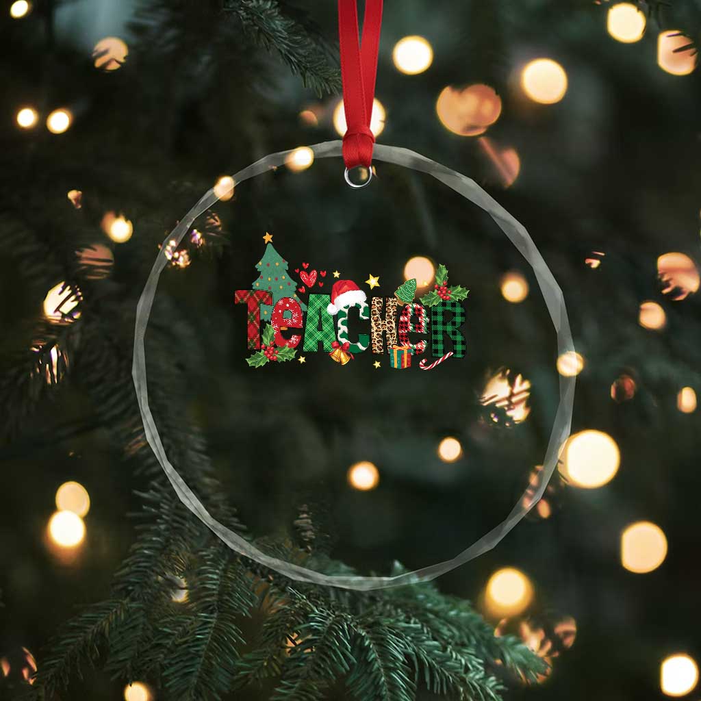 Teacher Xmas Crystal Glass Ornament Merry Xmas Gifts TS02 Print Your Wear