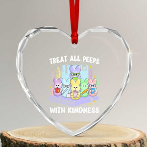 Teachers Easter Heart Crystal Glass Ornament Treat All Peeps With Kindness TS10 Transparent Glass 3'' Heart Print Your Wear