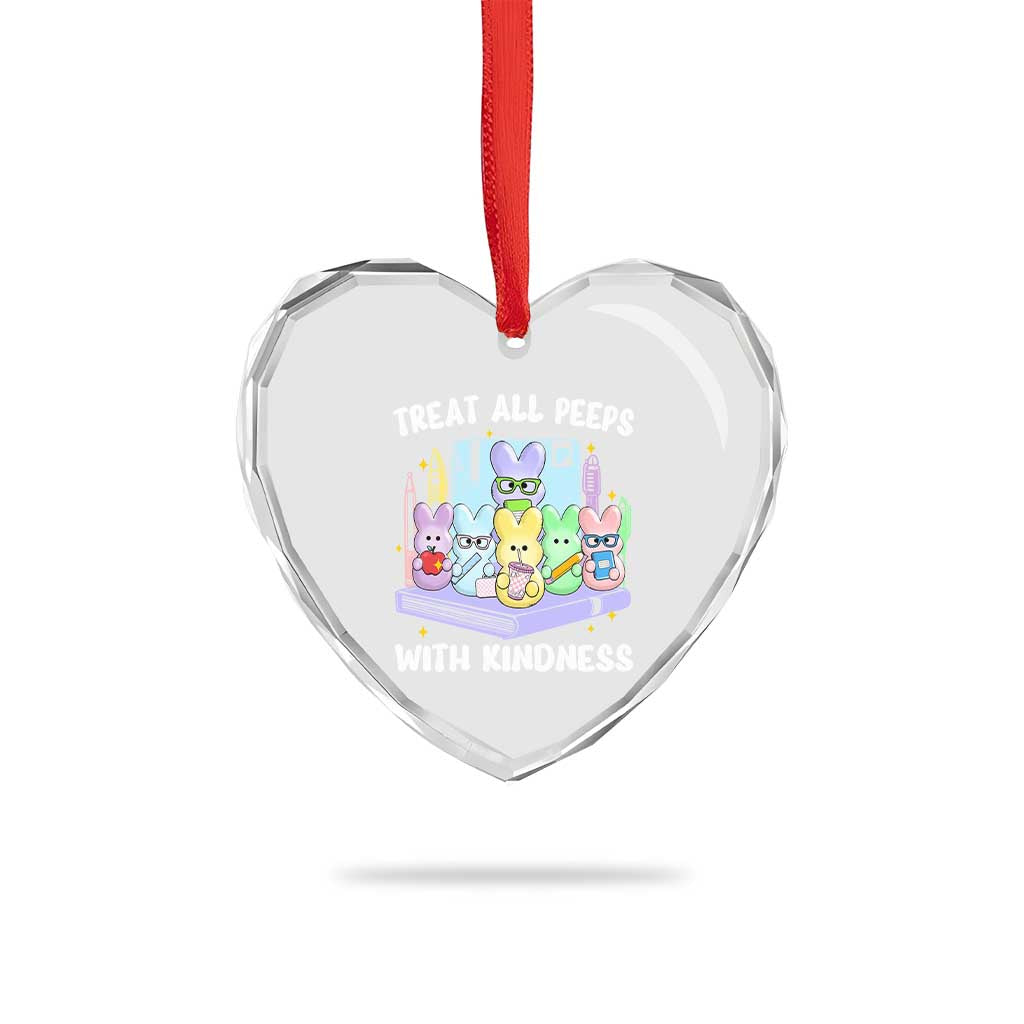 Teachers Easter Heart Crystal Glass Ornament Treat All Peeps With Kindness TS10 Print Your Wear