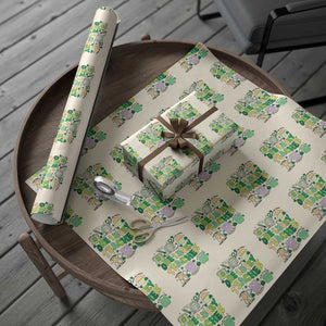 Teachers St Patrick's Day Wrapping Paper Roll One Lucky Teacher Retro Groovy TS02 Beige Print Your Wear