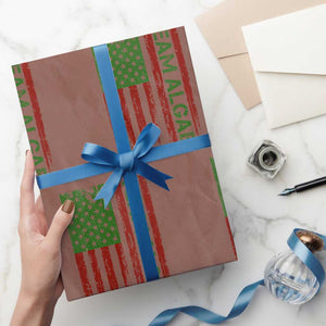 Team Algae Wrapping Paper Roll Funny Make Algae Great Again American Flag Political Meme TS14 Mocha Print Your Wear