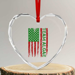 Team Algae Heart Crystal Glass Ornament Funny Make Algae Great Again American Flag Political Meme TS14 Transparent Glass 3'' Heart Print Your Wear