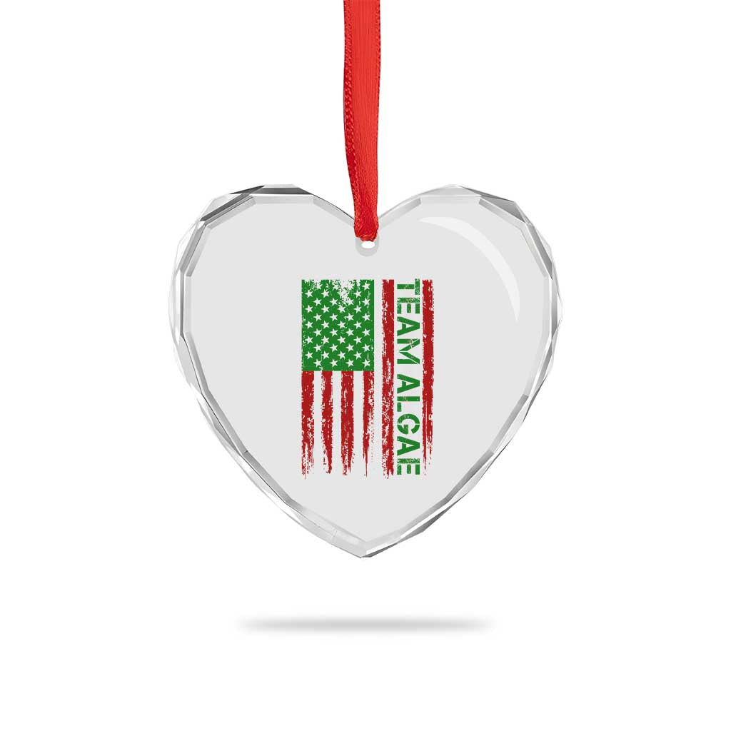 Team Algae Heart Crystal Glass Ornament Funny Make Algae Great Again American Flag Political Meme TS14 Print Your Wear