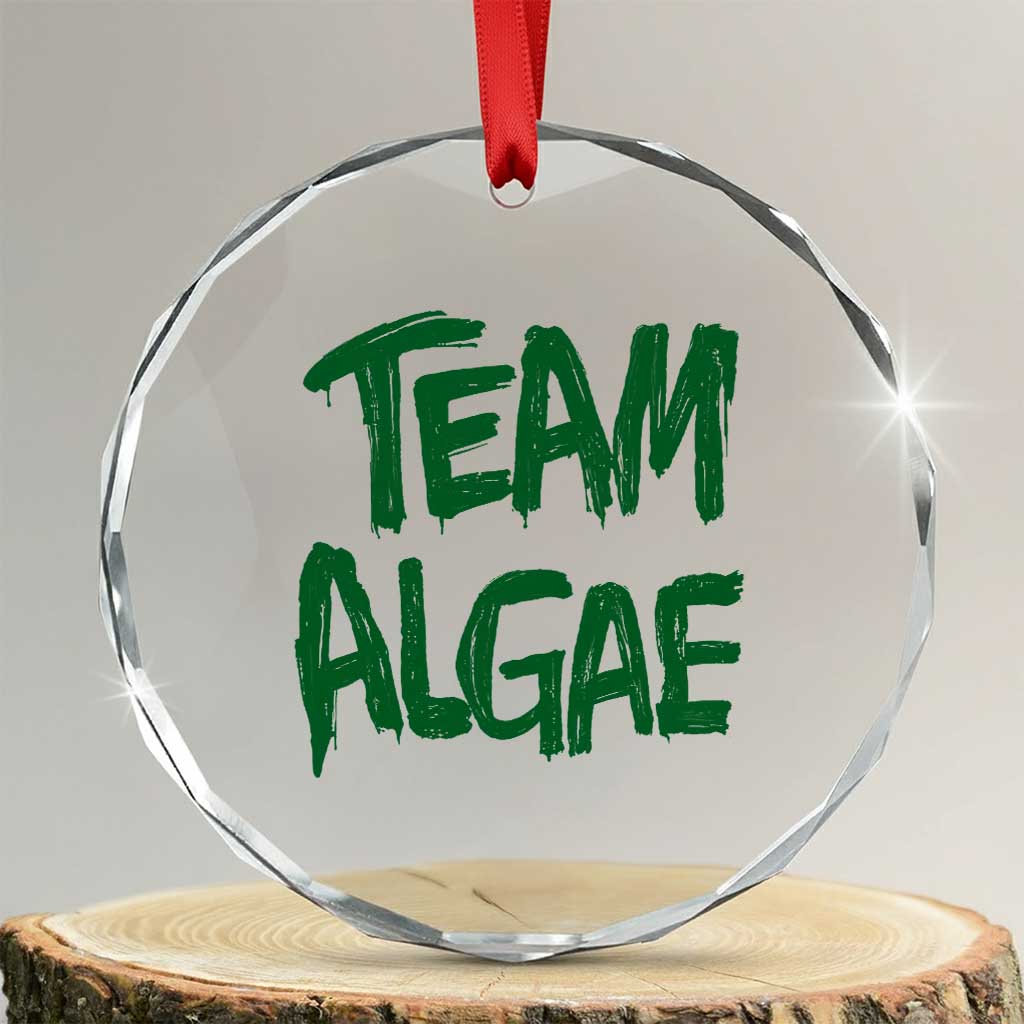 Team Algae Slime Dripping Style Graphic Crystal Glass Ornament Viral Lincoln Memorial Reflecting Pool Swamp Meme TS02 Transparent Glass 3'' Circle Print Your Wear
