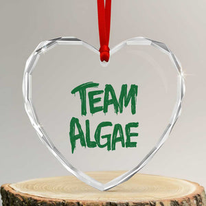 Team Algae Slime Dripping Style Graphic Heart Crystal Glass Ornament Viral Lincoln Memorial Reflecting Pool Swamp Meme