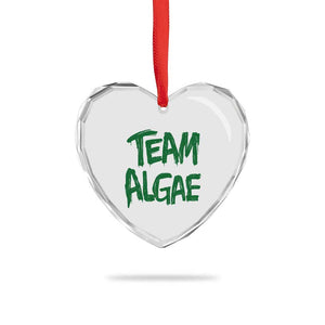 Team Algae Slime Dripping Style Graphic Heart Crystal Glass Ornament Viral Lincoln Memorial Reflecting Pool Swamp Meme