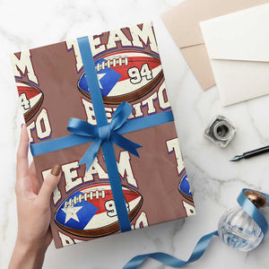 Team Benito Puerto Rico Football Pride Wrapping Paper Roll Number 94 Vintage Game Day Music Artist Fan TS02 Mocha Print Your Wear