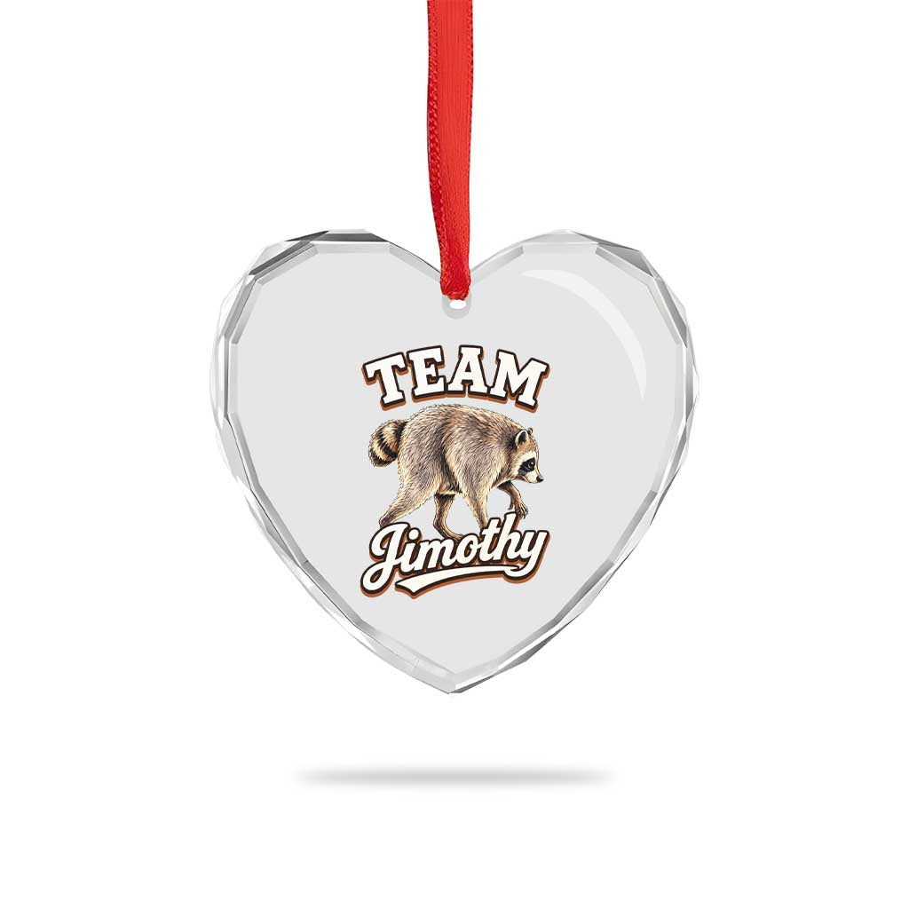 Team Jimothy Funny Viral Seattle Raccoon Legend Heart Crystal Glass Ornament Trash Panda Meme Vintage Sports Style Graphic TS02 Print Your Wear