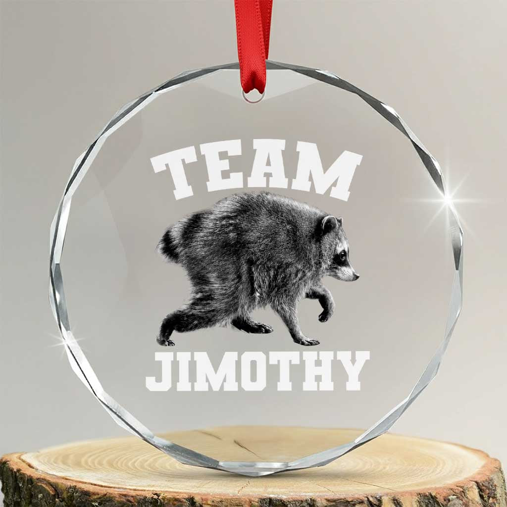 Team Jimothy Raccoon Crystal Glass Ornament Funny Seattle Trash Panda Lover TS11 Transparent Glass 3'' Circle Print Your Wear