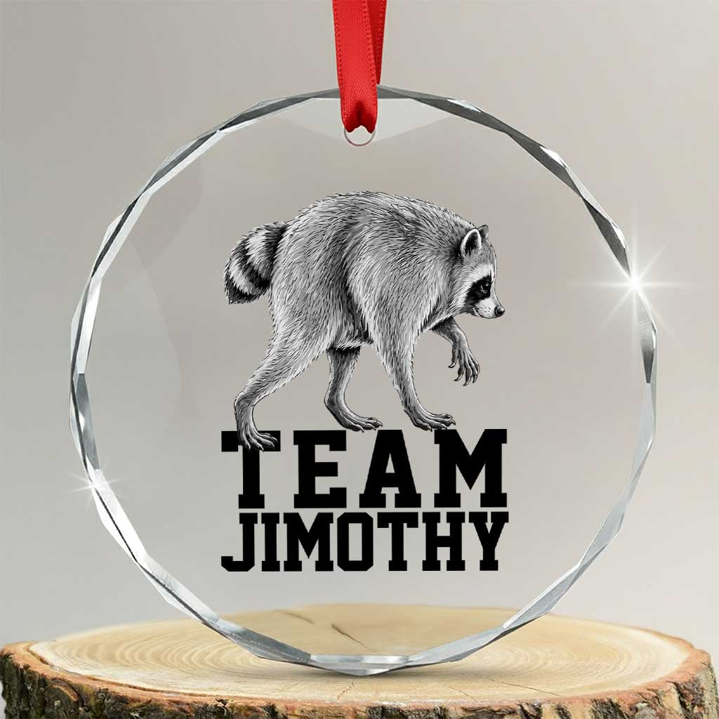 Team Jimothy Viral Seattle Raccoon Crystal Glass Ornament Vintage Trash Panda Meme Graphic TS02 Transparent Glass 3'' Circle Print Your Wear