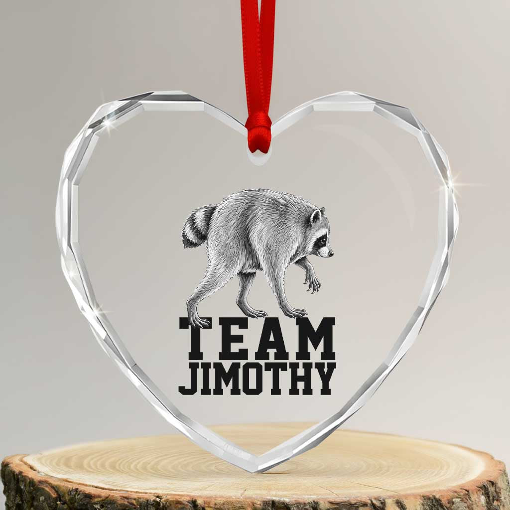 Team Jimothy Viral Seattle Raccoon Heart Crystal Glass Ornament Vintage Trash Panda Meme Graphic TS02 Transparent Glass 3'' Heart Print Your Wear