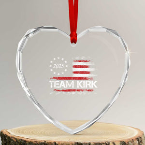 Team Kirk 2025 Heart Crystal Glass Ornament Charlie Kirk Freedom Vintage American Flag TS11 Transparent Glass 3'' Heart Print Your Wear