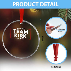 Team Kirk Crystal Glass Ornament Last Name Kirk Family Name Matching Member Surname TS10 Print Your Wear