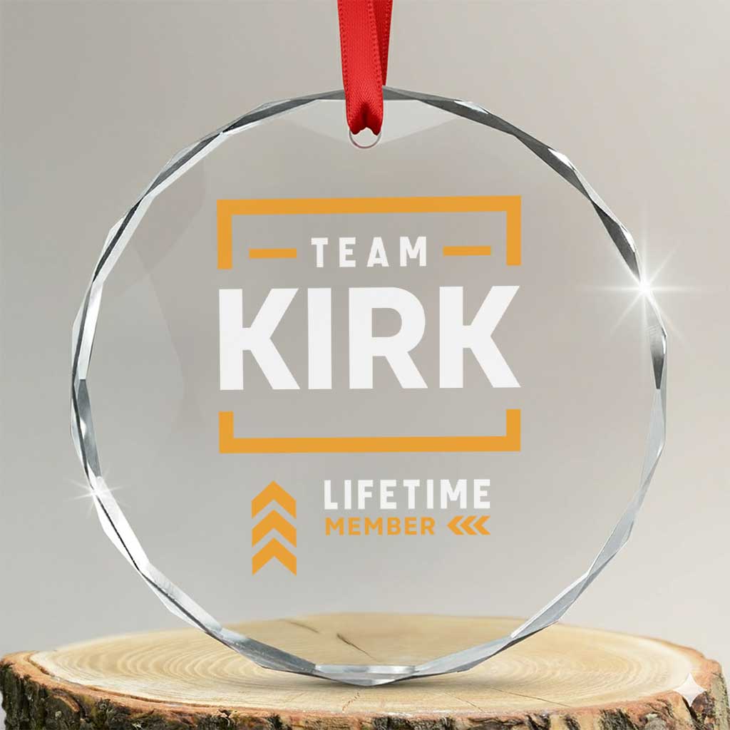 Team Kirk Lifetime Member Crystal Glass Ornament American True Patriot Support TS02 Transparent Glass 3'' Circle Print Your Wear