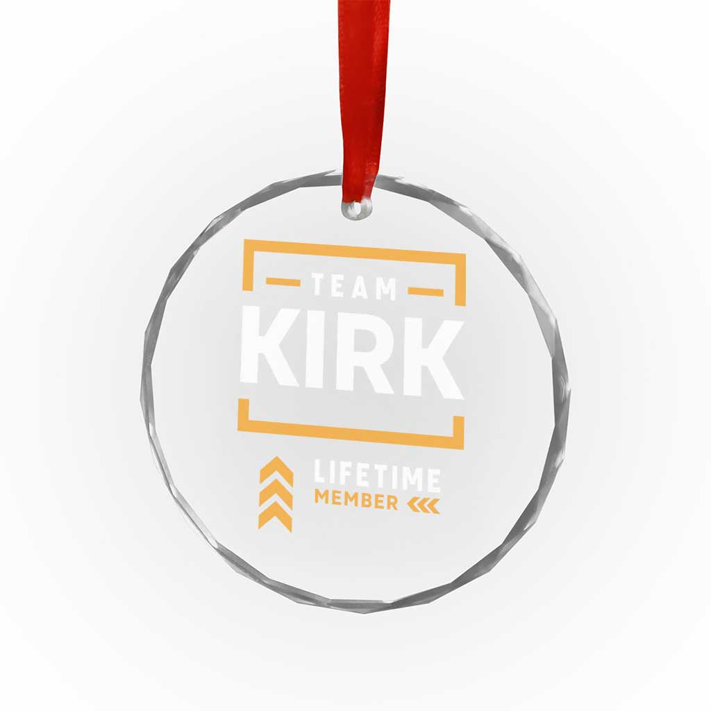 Team Kirk Lifetime Member Crystal Glass Ornament American True Patriot Support TS02 Transparent Glass 3'' Circle Print Your Wear