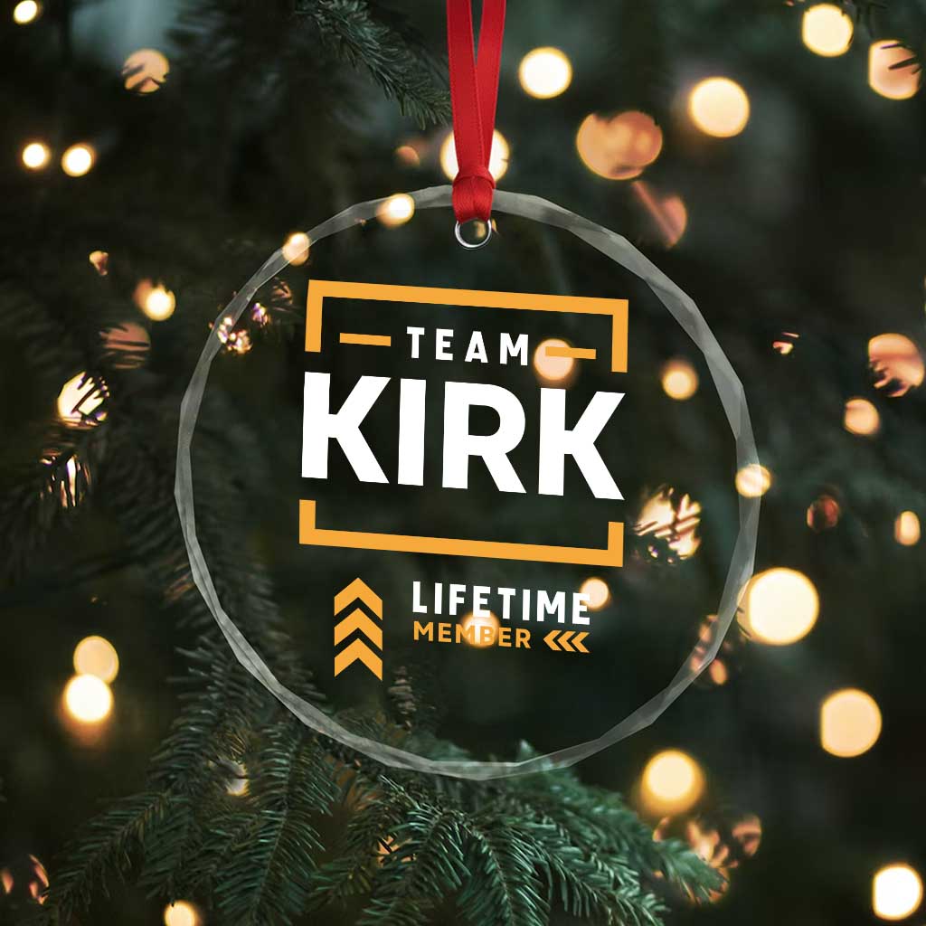 Team Kirk Lifetime Member Crystal Glass Ornament American True Patriot Support TS02 Print Your Wear