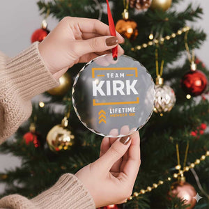 Team Kirk Lifetime Member Crystal Glass Ornament American True Patriot Support TS02 Print Your Wear