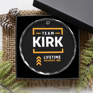 Team Kirk Lifetime Member Crystal Glass Ornament American True Patriot Support TS02 Print Your Wear