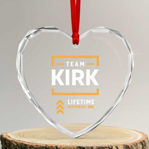 Team Kirk Lifetime Member Heart Crystal Glass Ornament American True Patriot Support TS02 Transparent Glass 3'' Heart Print Your Wear