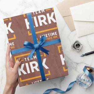 Team Kirk Lifetime Member Wrapping Paper Roll American True Patriot Support TS02 Mocha Print Your Wear