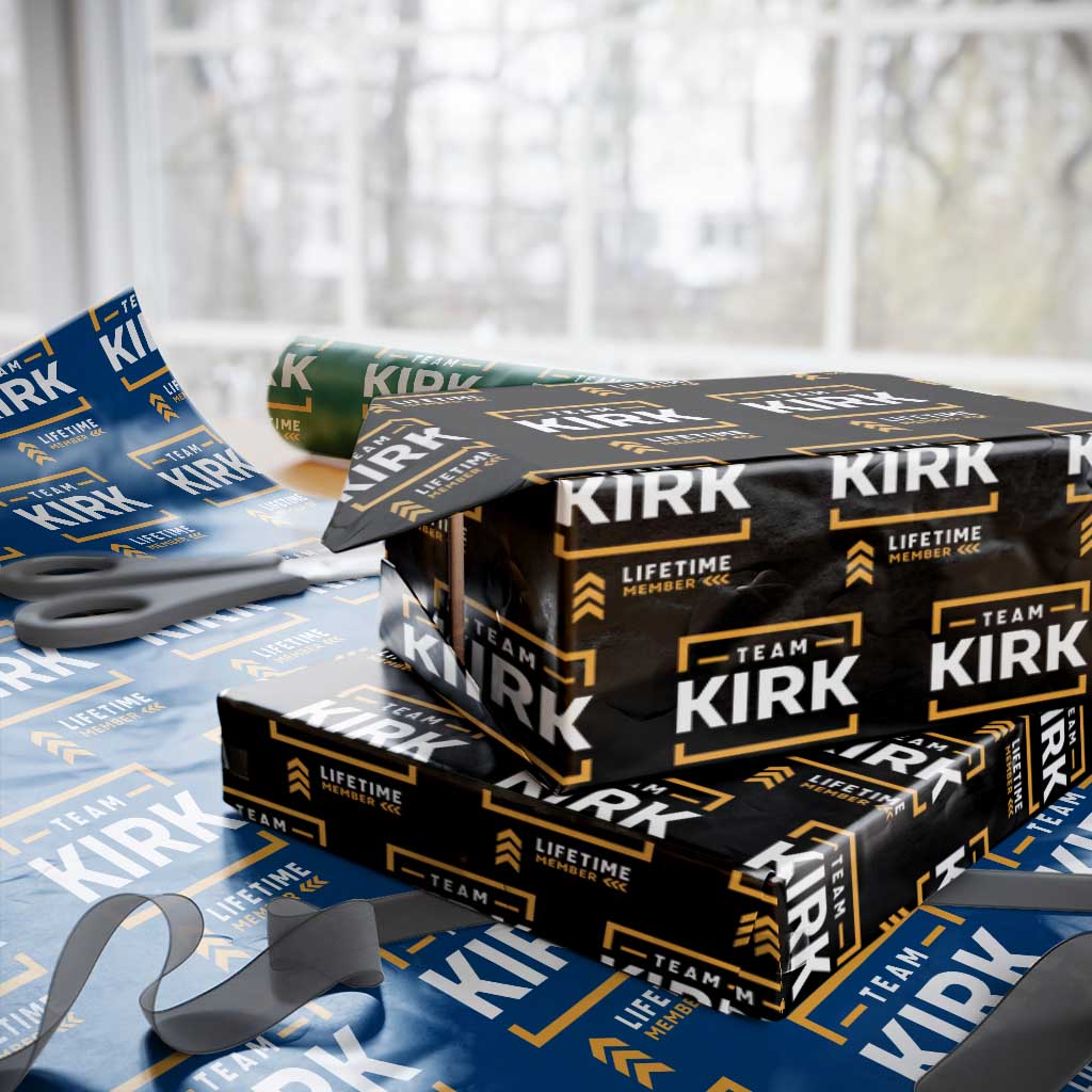 Team Kirk Lifetime Member Wrapping Paper Roll American True Patriot Support TS02 Black Print Your Wear