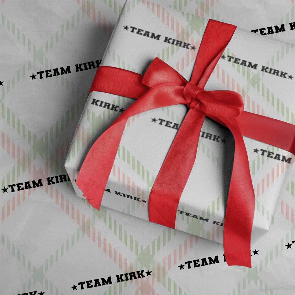Team Kirk Wrapping Paper Roll Last Name Funny Surname Team Kirk Family Reunion TS10 Christmas Plaid Print Your Wear