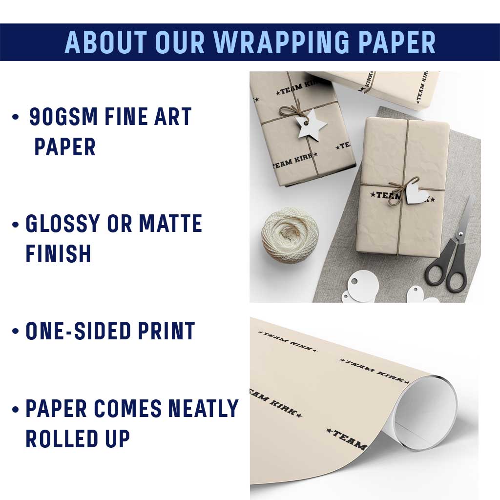 Team Kirk Wrapping Paper Roll Last Name Funny Surname Team Kirk Family Reunion TS10 Print Your Wear