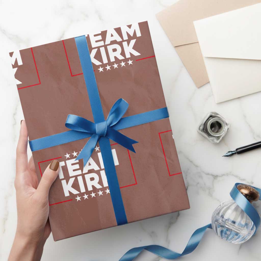 Team Kirk Wrapping Paper Roll Last Name Kirk Family Name Matching Member Surname TS10 Mocha Print Your Wear