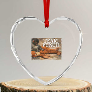 Team Punch Baby Monkey Plush Hugging Meme Heart Crystal Glass Ornament TS11 Transparent Glass 3'' Heart Print Your Wear
