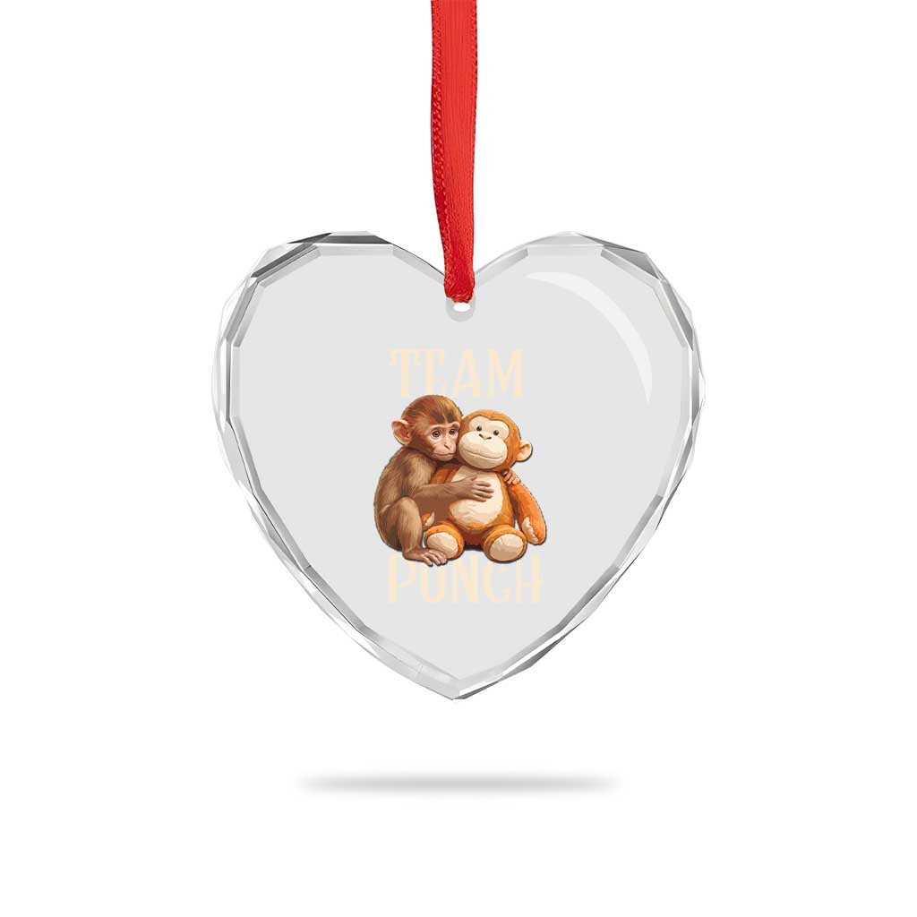 Team Punch Cute Baby Monkey Hugging Plush Toy Graphic Heart Crystal Glass Ornament TS02 Print Your Wear