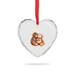 Team Punch Cute Baby Monkey Hugging Plush Toy Graphic Heart Crystal Glass Ornament TS02 Print Your Wear