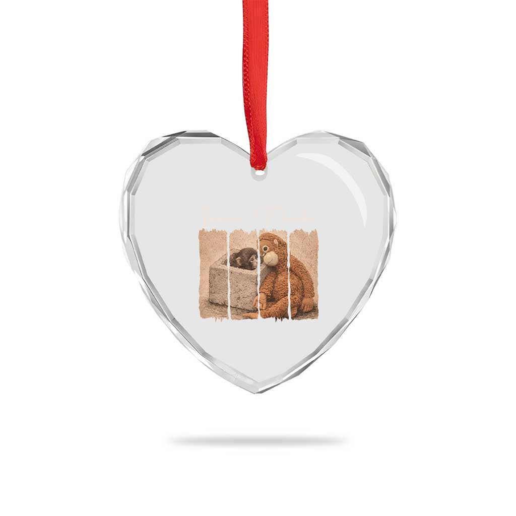 Team Punch Heart Crystal Glass Ornament Baby Monkey And Plush Toy Viral TS14 Print Your Wear