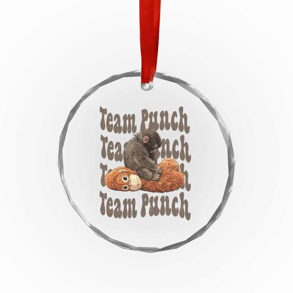 Team Punch Monkey Crystal Glass Ornament Baby Monkey And Plush Toy Viral TS14 Print Your Wear