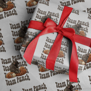 Team Punch Monkey Wrapping Paper Roll Baby Monkey And Plush Toy Viral TS14 White Print Your Wear