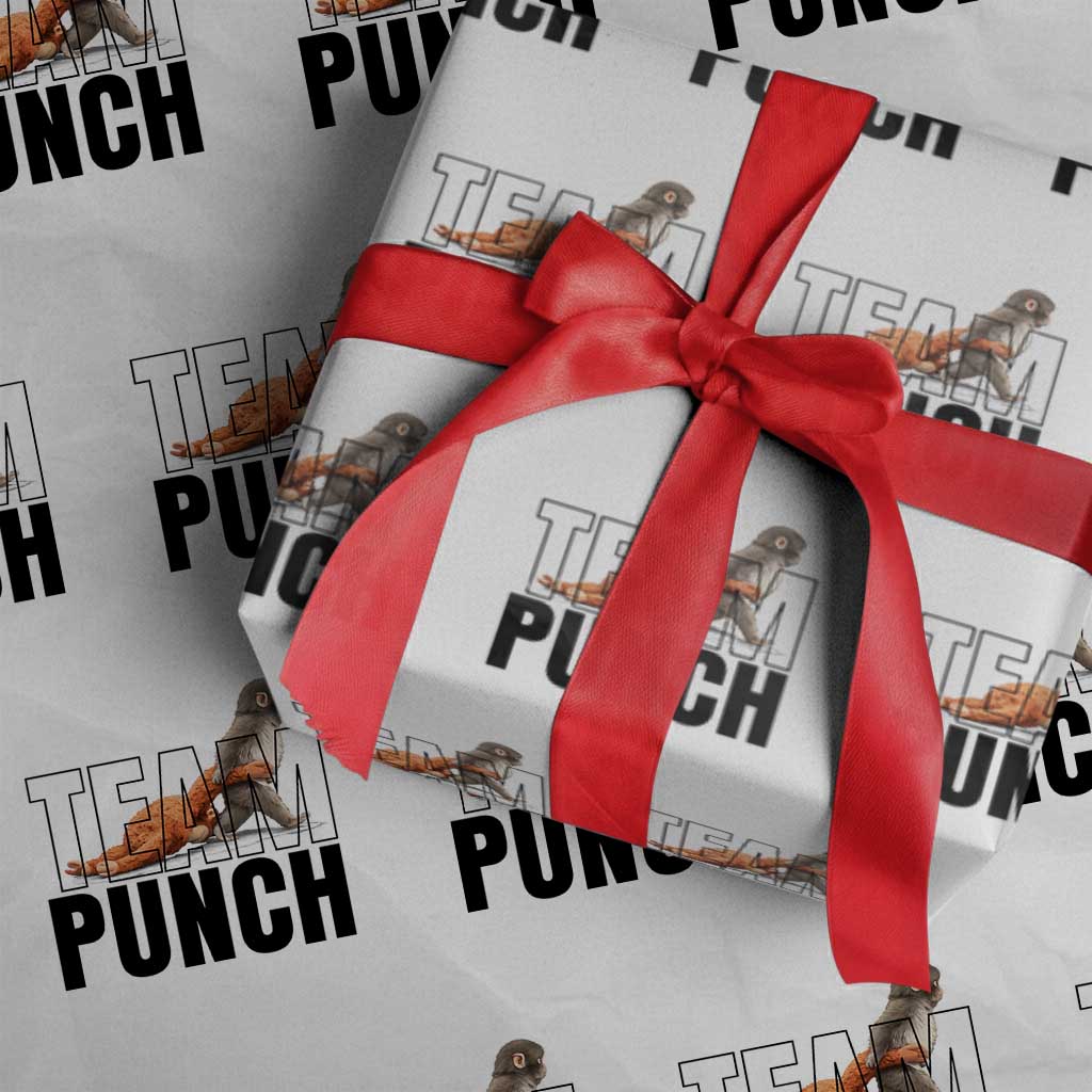 Team Punch Monkey Wrapping Paper Roll Viral Trend Baby Monkey Meme TS14 White Print Your Wear
