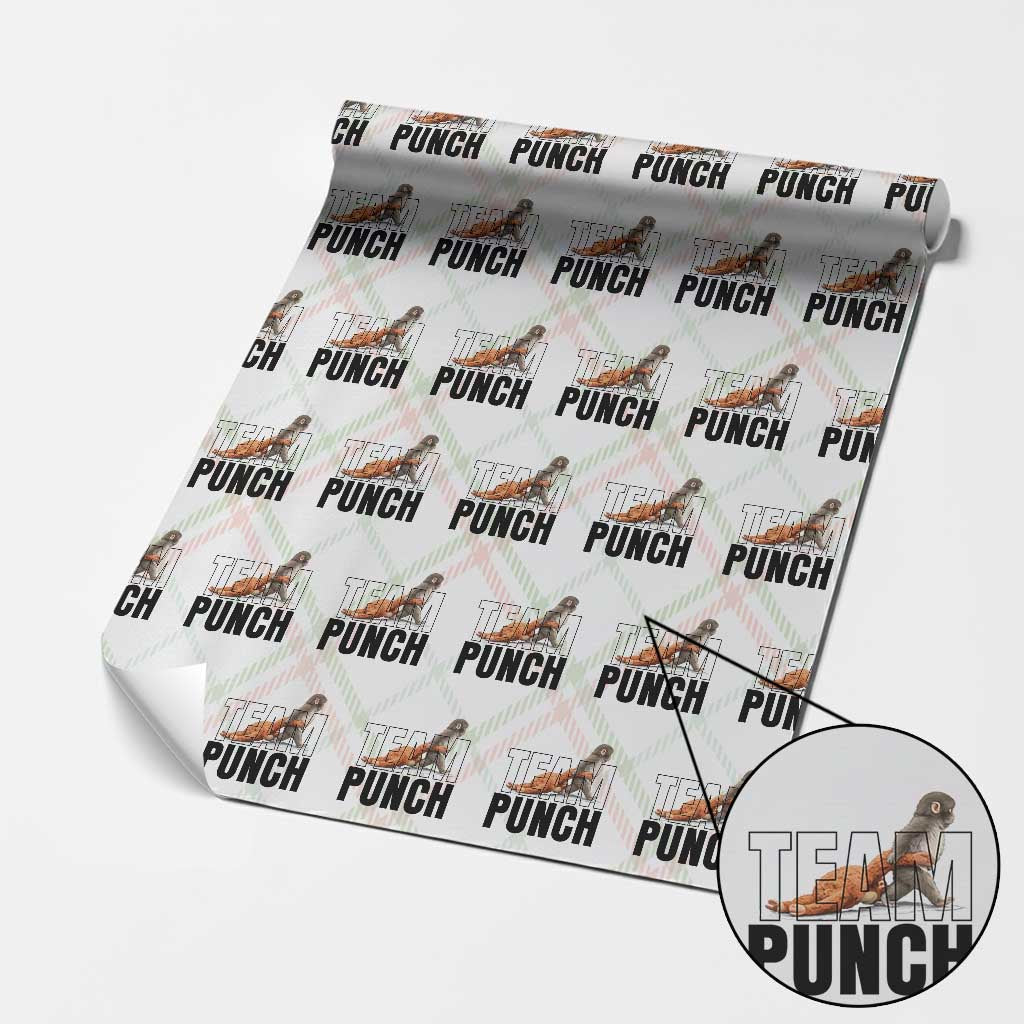 Team Punch Monkey Wrapping Paper Roll Viral Trend Baby Monkey Meme TS14 Christmas Plaid Print Your Wear
