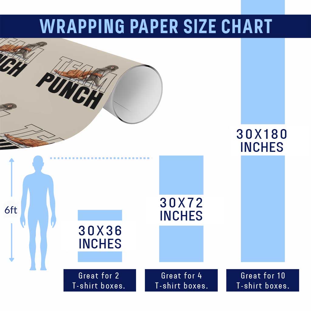 Team Punch Monkey Wrapping Paper Roll Viral Trend Baby Monkey Meme TS14 Print Your Wear