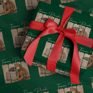 Team Punch Wrapping Paper Roll Baby Monkey And Plush Toy Viral TS14 Green Print Your Wear