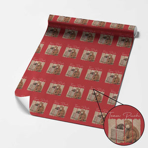 Team Punch Wrapping Paper Roll Baby Monkey And Plush Toy Viral TS14 Red Print Your Wear