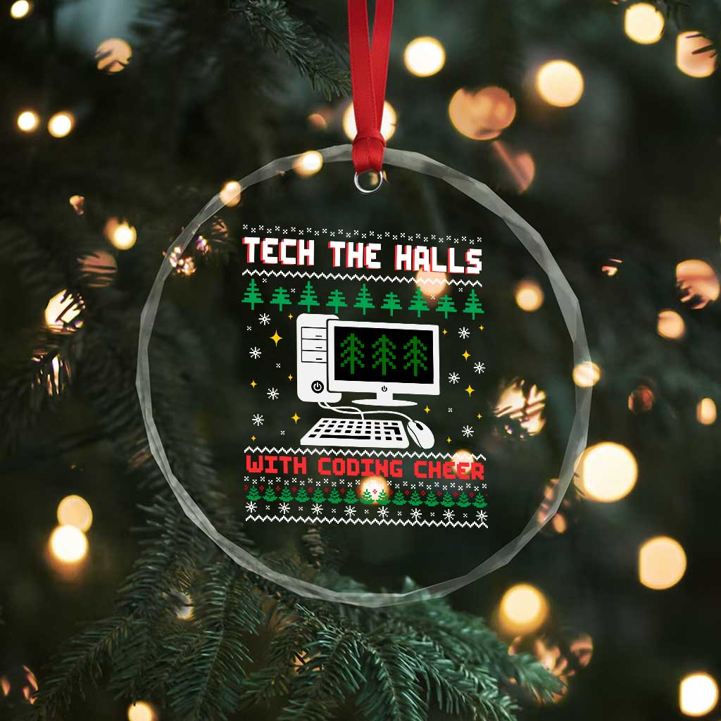 Tech Support Christmas Crystal Glass Ornament Tech The Halls With Cooking Cheer TS14 Print Your Wear