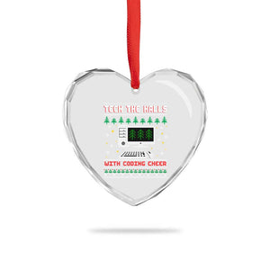 Tech Support Christmas Heart Crystal Glass Ornament Tech The Halls With Cooking Cheer TS14 Print Your Wear